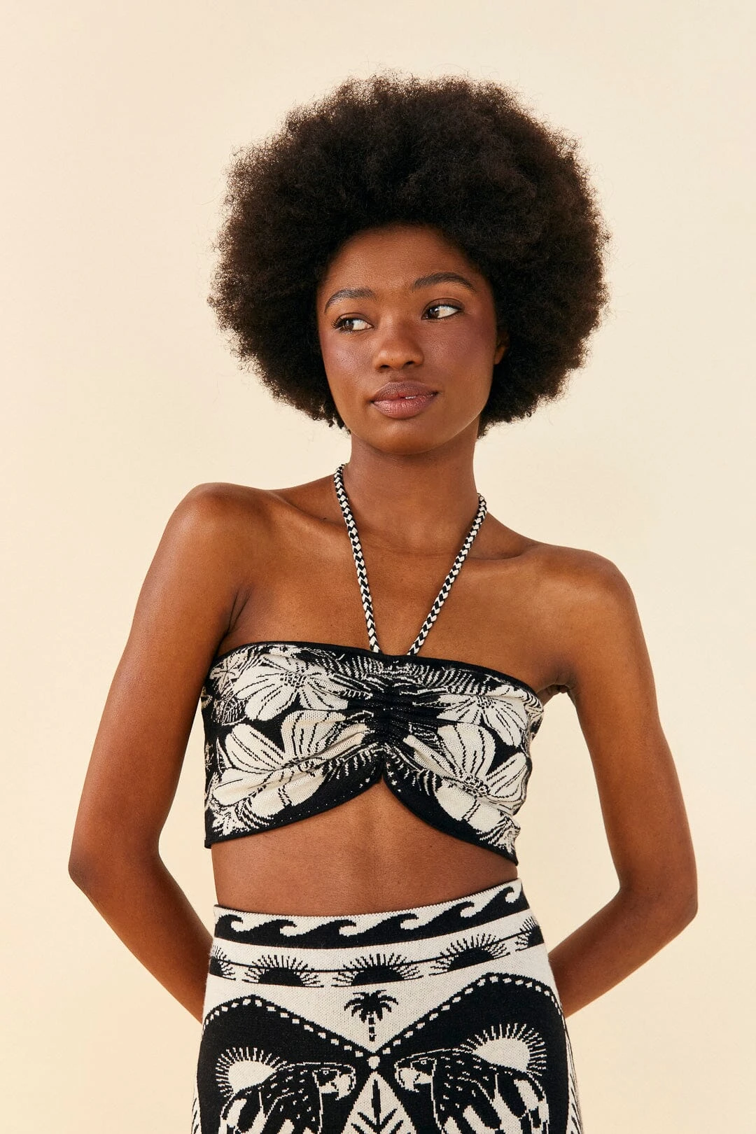 Farm Rio Black Macaw Elegance Knit Top 3 Farm Rio Black Macaw Elegance Knit Top