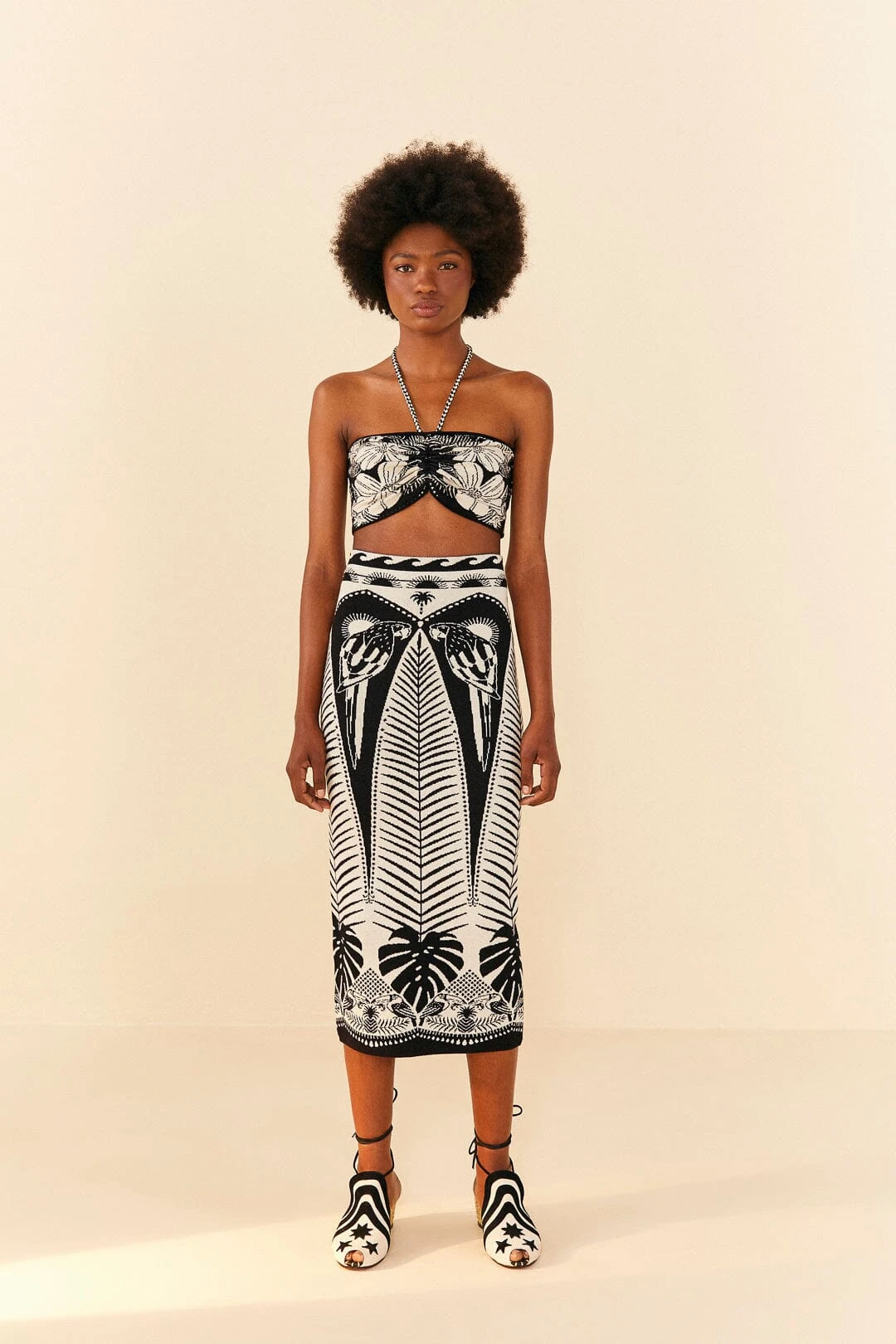 Farm Rio Black Macaw Elegance Knit Top 4 Farm Rio Black Macaw Elegance Knit Top - Image 2