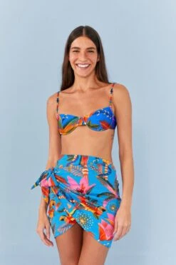 Farm Rio Blue Macaw Party Cover Up Skirt -Farm Rio Fashion Store 311699 03