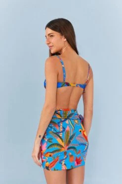 Farm Rio Blue Macaw Party Cover Up Skirt -Farm Rio Fashion Store 311699 05
