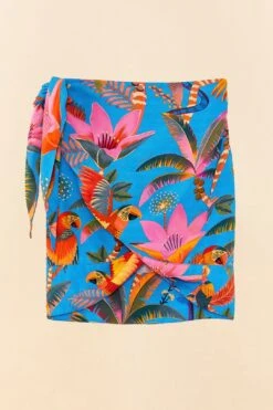 Farm Rio Blue Macaw Party Cover Up Skirt -Farm Rio Fashion Store 311699 07