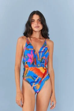 Farm Rio Blue Macaw Party One Piece Swimsuit 12 Farm Rio Blue Macaw Party One Piece Swimsuit -Farm Rio Fashion Store 311701 04