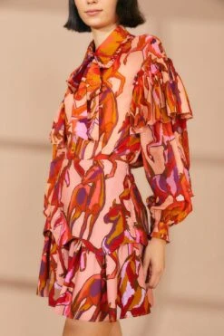 Farm Rio Rose Wild Horses Tiered Mini Skirt 10 Farm Rio Rose Wild Horses Tiered Mini Skirt -Farm Rio Fashion Store 311997 03