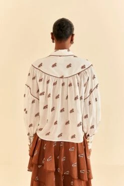 Farm Rio Off-White Embroidered Horses Blouse 12 Farm Rio Off-White Embroidered Horses Blouse -Farm Rio Fashion Store 312012 05