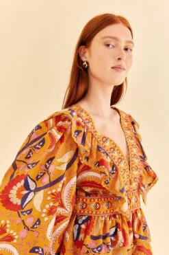 Farm Rio Yellow Palms Party Ruffle Blouse 10 Farm Rio Yellow Palms Party Ruffle Blouse -Farm Rio Fashion Store 312021 03