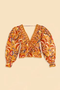 Farm Rio Yellow Palms Party Ruffle Blouse 14 Farm Rio Yellow Palms Party Ruffle Blouse -Farm Rio Fashion Store 312021 07