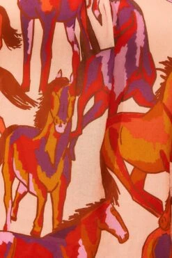 Farm Rio Rose Wild Horses Bow Neck Tie Blouse -Farm Rio Fashion Store 312022 05