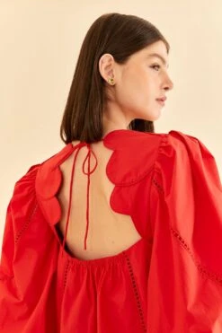 Farm Rio Red Heart Shaped Neckline Blouse -Farm Rio Fashion Store 312025 03