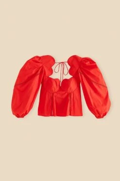 Farm Rio Red Heart Shaped Neckline Blouse -Farm Rio Fashion Store 312025 06