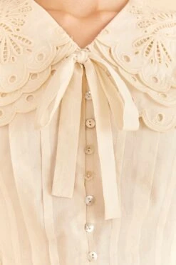 Farm Rio Off-White Richelieu Big Collar Blouse -Farm Rio Fashion Store 312044 05