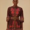 Farm Rio Brown Bright Flora Short Sleeve Mini Dress -Farm Rio Fashion Store 312050 01