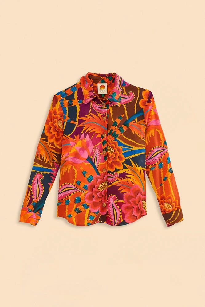 Farm Rio Vintage Wave Multicolor Long Sleeve Shirt 7 Farm Rio Vintage Wave Multicolor Long Sleeve Shirt - Image 5
