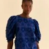 Farm Rio Navy Blue 3d Star Texture Blouse 2 Farm Rio Navy Blue 3d Star Texture Blouse -Farm Rio Fashion Store 312282 01
