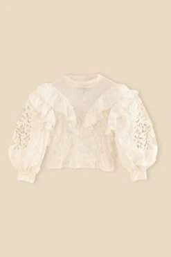 Farm Rio Off-White Smocked Yoke 3d Flower Blouse 13 Farm Rio Off-White Smocked Yoke 3d Flower Blouse -Farm Rio Fashion Store 312290 06