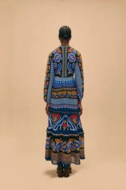 Farm Rio Black Ainika Sparkle Long Sleeve Maxi Dress -Farm Rio Fashion Store 312343 04