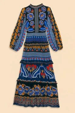 Farm Rio Black Ainika Sparkle Long Sleeve Maxi Dress -Farm Rio Fashion Store 312343 07