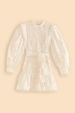 Farm Rio Off-White 3d Flower Pleated Mini Dress -Farm Rio Fashion Store 312366 09