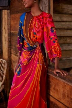 Farm Rio Vintage Wave Circle Cut-Out Midi Dress -Farm Rio Fashion Store 312373 03