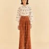 Farm Rio Caramel Embroidered Horses Pants -Farm Rio Fashion Store 312388 01
