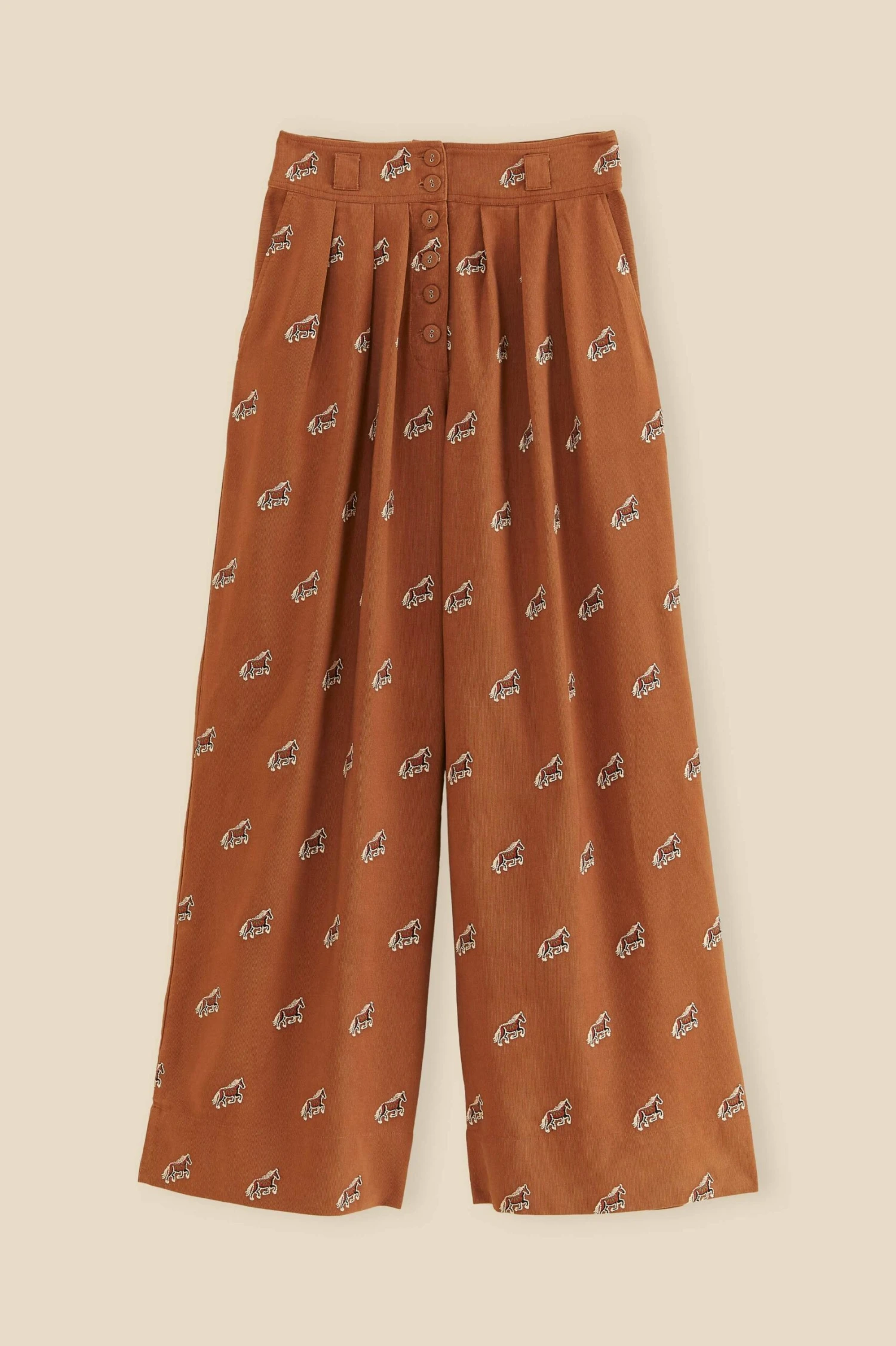 Farm Rio Caramel Embroidered Horses Pants 8 Farm Rio Caramel Embroidered Horses Pants - Image 6