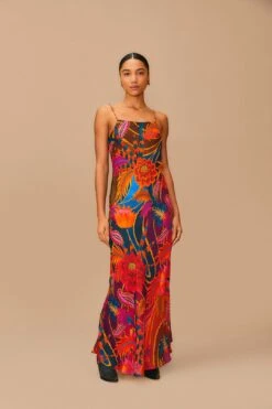Farm Rio Vintage Wave Multicolor Lenzing™ Ecovero™ Viscose Maxi Dress