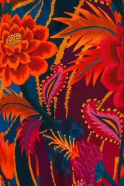 Farm Rio Vintage Wave Multicolor Lenzing™ Ecovero™ Viscose Maxi Dress -Farm Rio Fashion Store 312607 05