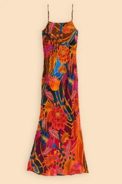 Farm Rio Vintage Wave Multicolor Lenzing™ Ecovero™ Viscose Maxi Dress -Farm Rio Fashion Store 312607 06
