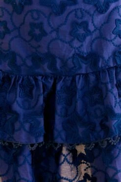 Farm Rio Navy Blue 3d Star Texture Mini Skirt -Farm Rio Fashion Store 312645 05