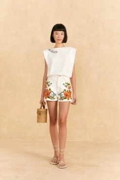 Farm Rio Nature Is The Future Embroidered Organic Cotton T-Shirt -Farm Rio Fashion Store 313563 02