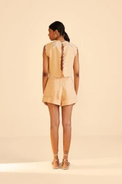 Farm Rio Sand Richelieu Sleeveless Crop Top -Farm Rio Fashion Store 313592 04