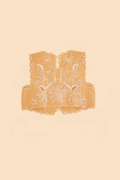 Farm Rio Sand Richelieu Sleeveless Crop Top -Farm Rio Fashion Store 313592 06