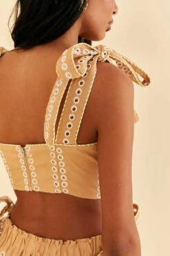 Farm Rio Sand Richelieu Sleeveless Midi Dress -Farm Rio Fashion Store 313594 04