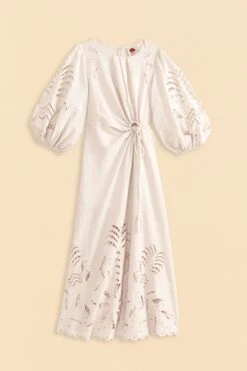 Farm Rio Off-White Richelieu Cut Out Midi Dress -Farm Rio Fashion Store 313595 06