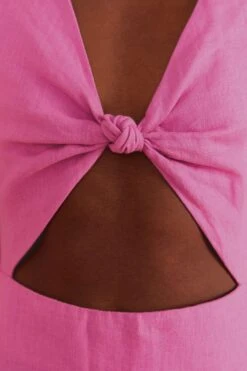 Farm Rio Pink Cut Out Short Sleeve Midi Dress -Farm Rio Fashion Store 313597 05