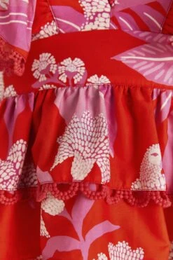 Farm Rio Red Dewdrop Floral Sleeveless Blouse -Farm Rio Fashion Store 313598 04