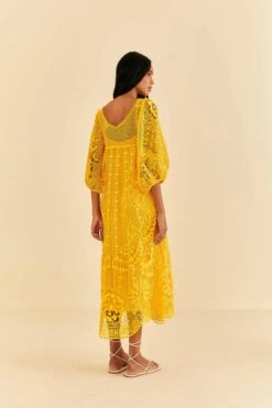 Farm Rio Yellow Guipure Midi Dress 11 Farm Rio Yellow Guipure Midi Dress -Farm Rio Fashion Store 313604 04