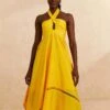 Farm Rio Yellow Sleeveless Maxi Dress -Farm Rio Fashion Store 313606 01