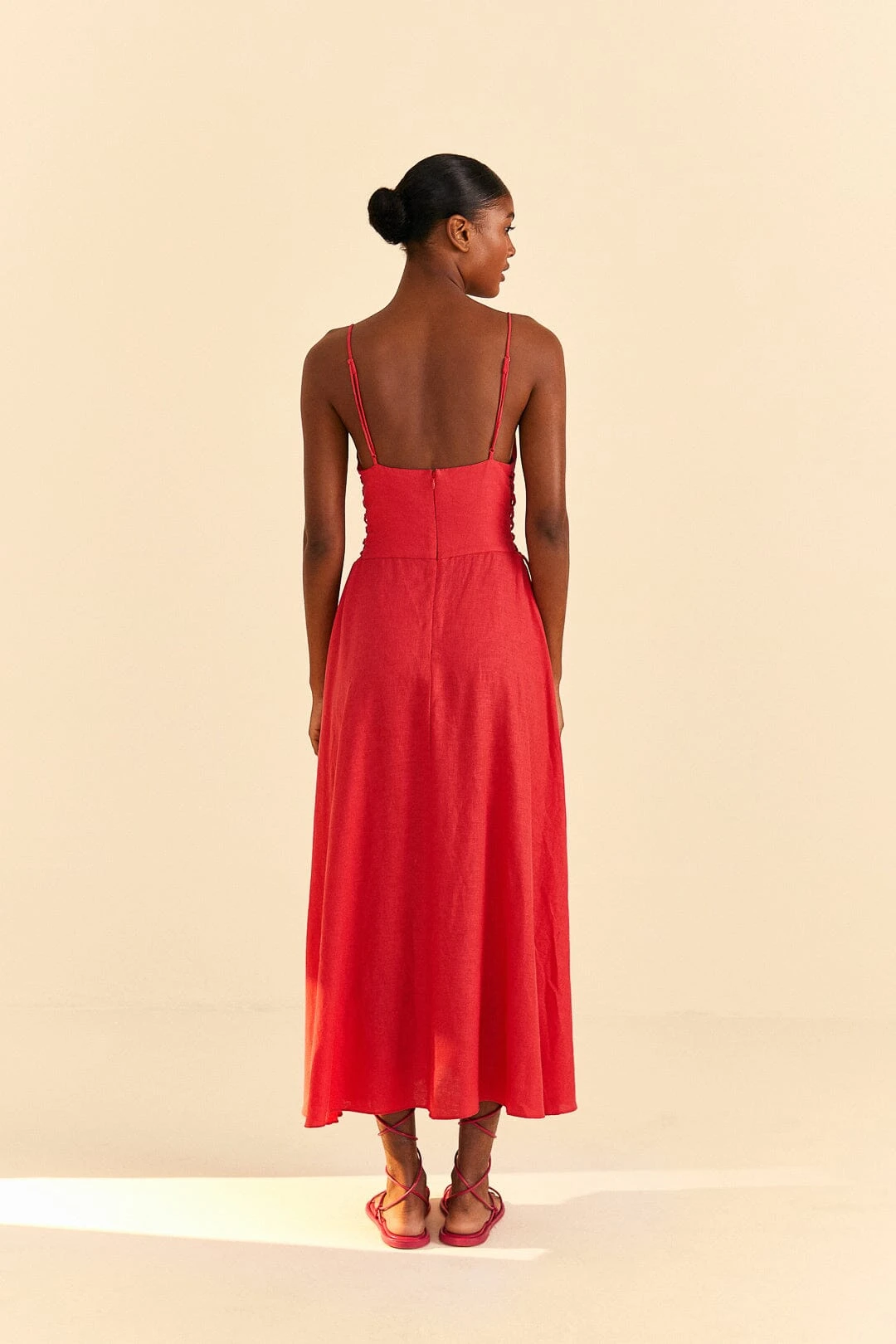 Farm Rio Red Sleeveless Midi Dress 6 Farm Rio Red Sleeveless Midi Dress - Image 4