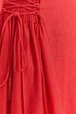 Farm Rio Red Sleeveless Midi Dress 12 Farm Rio Red Sleeveless Midi Dress -Farm Rio Fashion Store 313607 05