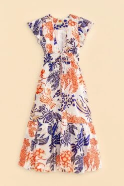 Farm Rio Off-White Mixed Lobsters Midi Dress 12 Farm Rio Off-White Mixed Lobsters Midi Dress -Farm Rio Fashion Store 313608 06