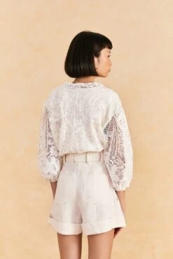 Farm Rio Off-White Tailored Shorts -Farm Rio Fashion Store 313614 04