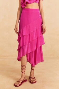 Farm Rio Dark Pink Marocaine Ruffle Skirt -Farm Rio Fashion Store 313615 03