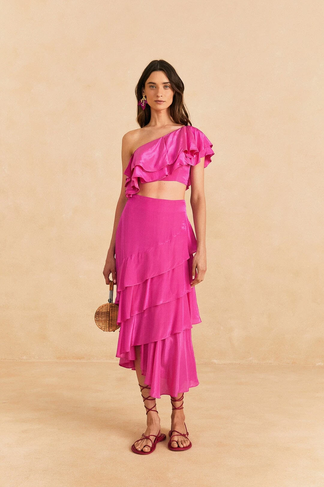 Farm Rio Dark Pink Marocaine Ruffle Top 4 Farm Rio Dark Pink Marocaine Ruffle Top - Image 2