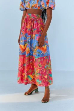 Farm Rio Macaw Party Mix Maxi Skirt -Farm Rio Fashion Store 313623 03
