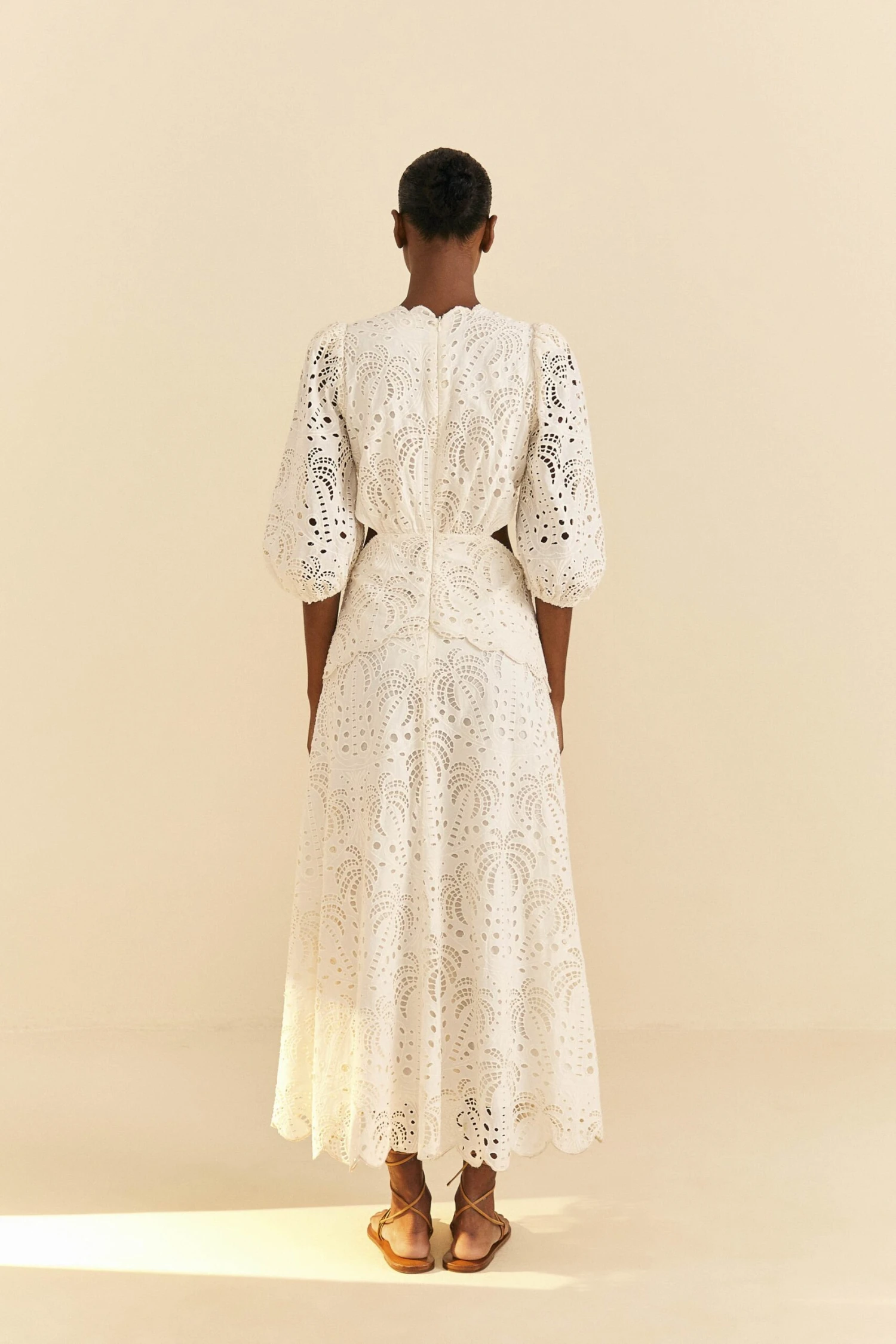 Farm Rio Off-White Richelieu Midi Dress 6 Farm Rio Off-White Richelieu Midi Dress - Image 4