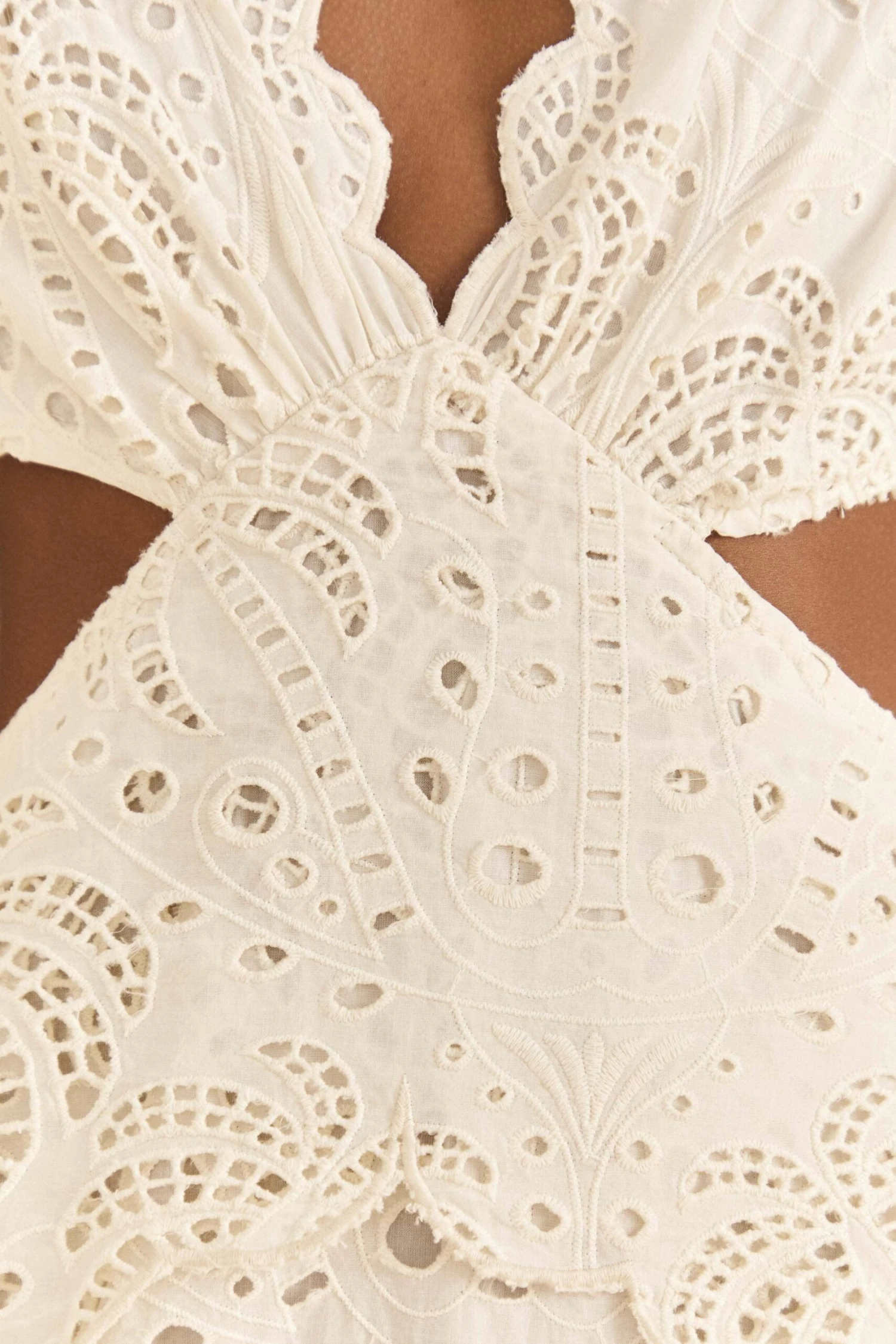 Farm Rio Off-White Richelieu Midi Dress 5 Farm Rio Off-White Richelieu Midi Dress - Image 3