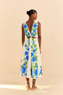 Farm Rio Off-White Romantic Garden Midi Dress -Farm Rio Fashion Store 313630 03
