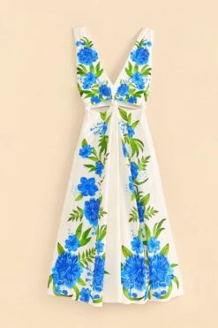 Farm Rio Off-White Romantic Garden Midi Dress -Farm Rio Fashion Store 313630 05