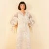 Farm Rio Off-White Morada Boa Guipure Dress -Farm Rio Fashion Store 313631 01