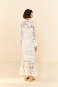 Farm Rio Off-White Morada Boa Guipure Dress -Farm Rio Fashion Store 313631 04